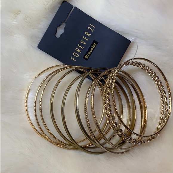 Forever 21 gold bangle bracelet set - Picture 1 of 3